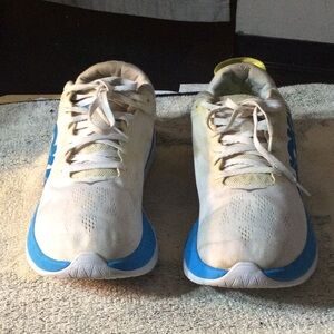 Men's White and Blue Athletic Shoes